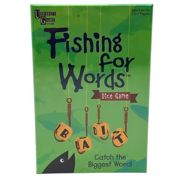 Fishing For Words Dice Game University Games Ages 8+ Brand New Factory Sealed - Picture 1 of 2